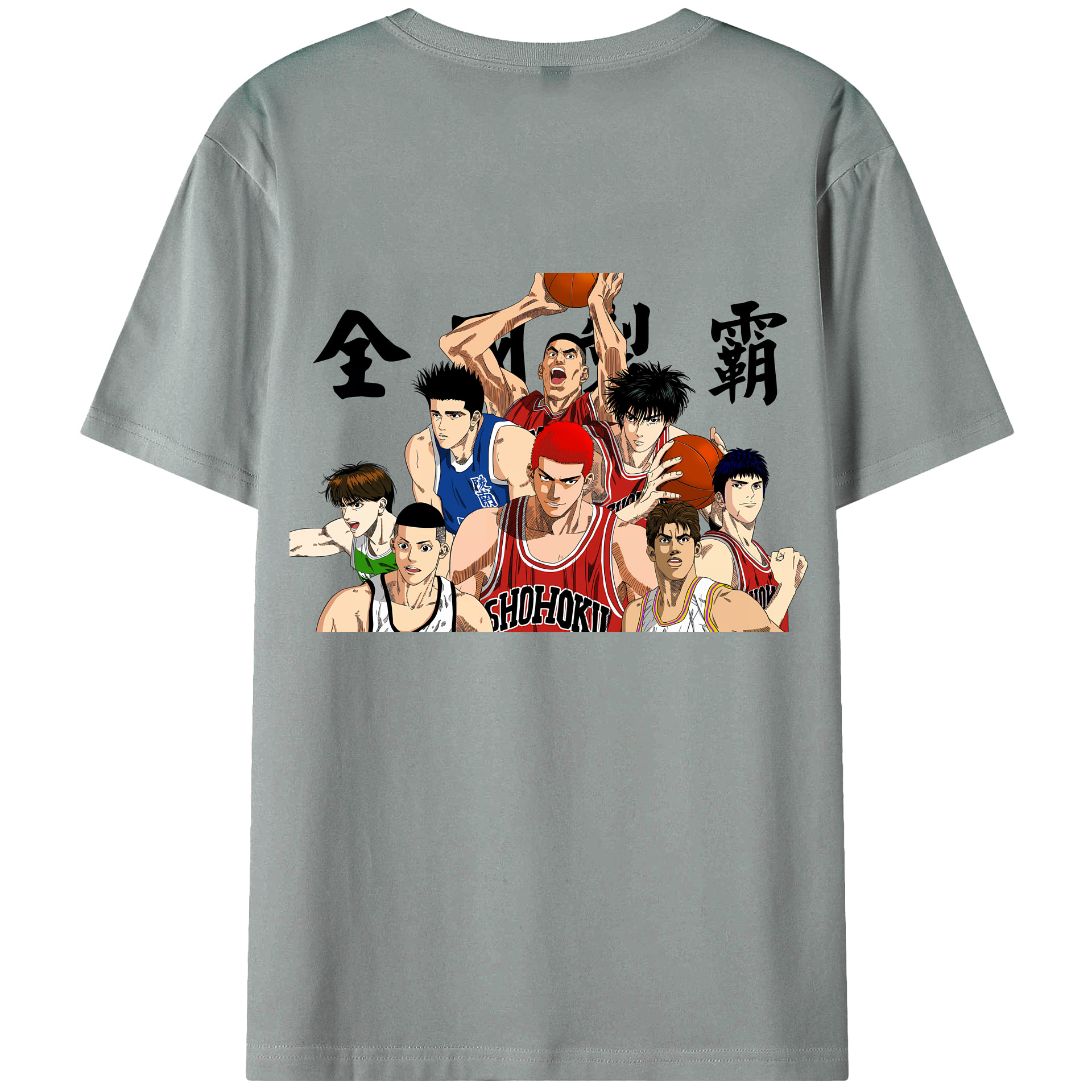 （画像用） SLAM DUNK／スラムダンク 綿100％ メンズ半袖Tシャツ（バックプリント） 通気性